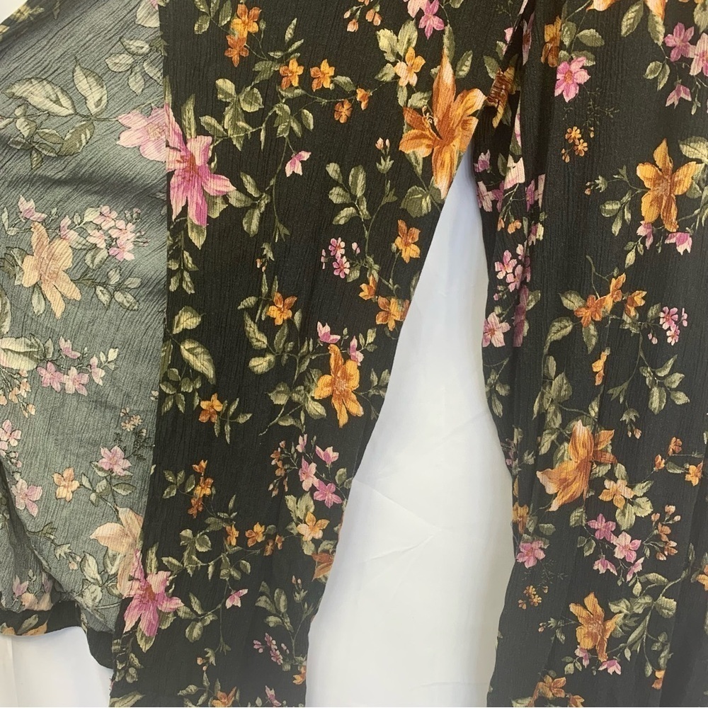 American Eagle Jumpsuit Onesy Palazzo Pant Adjusts Bold Boho Botanical Event M - Picture 9 of 11